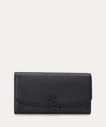 ロゴ【Ralph Lauren】Pebbled Large Cameryn フラップ 長財布 Pebbled Large Cameryn Flap Wallet