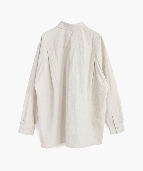COSMIC WONDER(コズミックワンダー)の「Cotton linen typewriter front-fly shirt(シャツ/ブラウス・メンズ・ライトグレー/ブラック・4/3)」の7枚目の写真