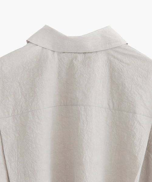 COSMIC WONDER(コズミックワンダー)の「Cotton linen typewriter front-fly shirt(シャツ/ブラウス・メンズ・ライトグレー/ブラック・4/3)」の8枚目の写真