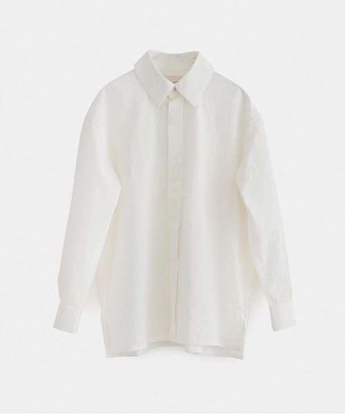 COSMIC WONDER(コズミックワンダー)の「Cotton linen typewriter front-fly shirt(シャツ/ブラウス・メンズ・ライトグレー/ブラック・4/3)」の12枚目の写真