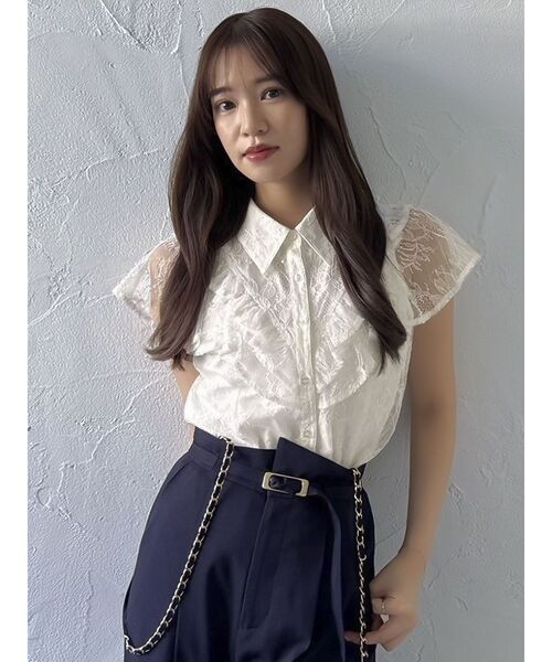 dazzlin（ダズリン）の「ハイウエストチェーンサス付パンツ（その他パンツ・レディース・グレー/ネイビー・SMALL/MEDIUM）」の7枚目の写真