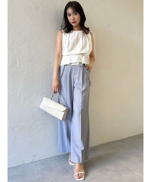 dazzlin（ダズリン）の「ハイウエストチェーンサス付パンツ（その他パンツ・レディース・グレー/ネイビー・SMALL/MEDIUM）」の13枚目の写真