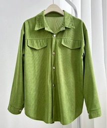 シャツ/ブラウス（グリーン・カーキ/緑色系・コーデュロイ