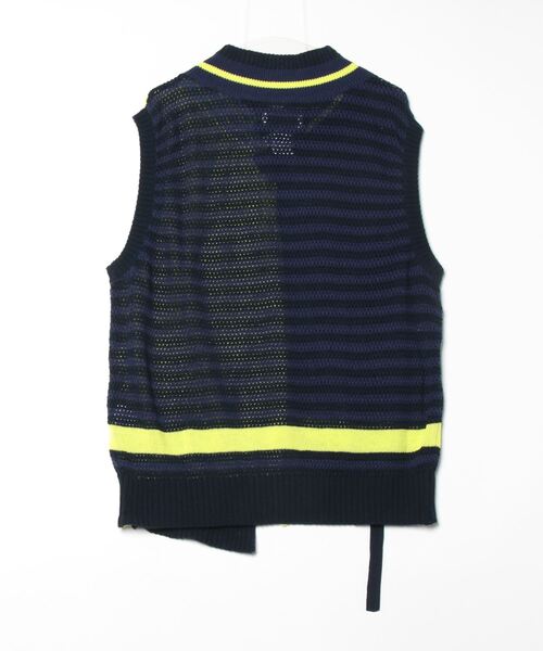 FACETASM（ファセッタズム）の「FACETASM/ファセッタズム/LAYERD MESH KNIT VEST（ニット/セーター・メンズ・ネイビー・4）」の5枚目の写真
