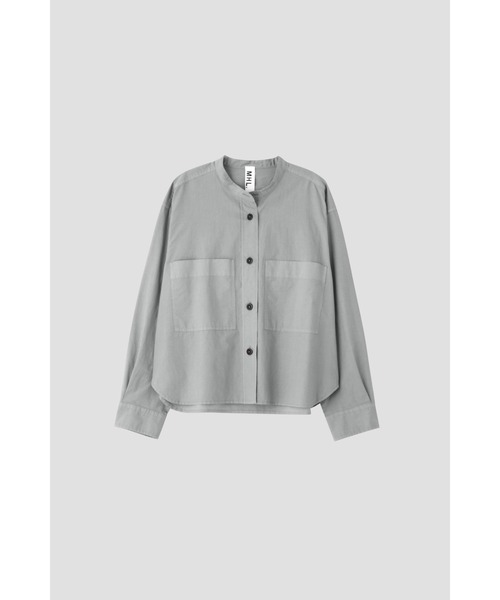 トップス MHL. COTTON RAMIE POPLIN MID GREY MHL./COTTON RAMIE POPLIN SS SHIRT (MID GREY)