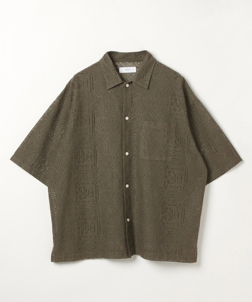 RAGEBLUE（レイジブルー）の「レースデザインシャツ/シアーシャツ（シャツ/ブラウス・メンズ・ホワイト/ブラウン/グリーン/ブラック・SMALL/MEDIUM/LARGE）」の4枚目の写真