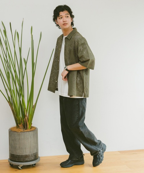 RAGEBLUE（レイジブルー）の「レースデザインシャツ/シアーシャツ（シャツ/ブラウス・メンズ・ホワイト/ブラウン/グリーン/ブラック・SMALL/MEDIUM/LARGE）」の10枚目の写真