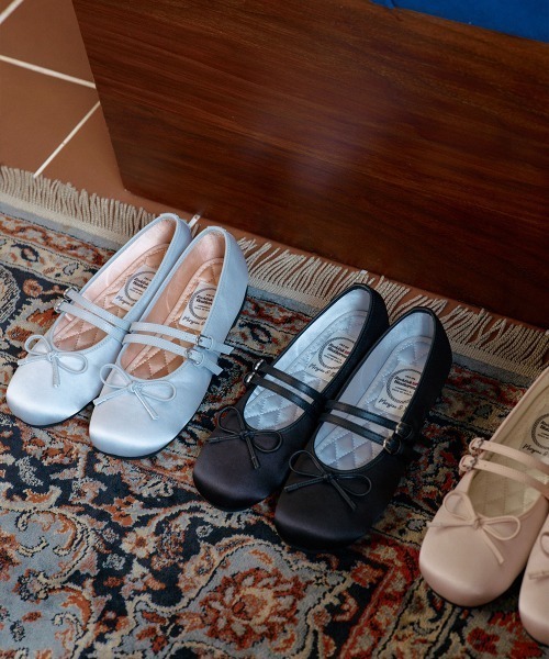 SQUARE TOE TWO STRAP MARYJANE(SATIN)（バレエシューズ）｜ROCKFISH