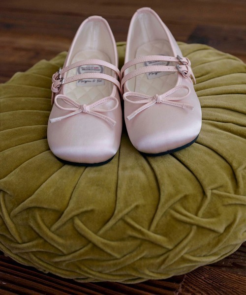 SQUARE TOE TWO STRAP MARYJANE(SATIN)（バレエシューズ）｜ROCKFISH 