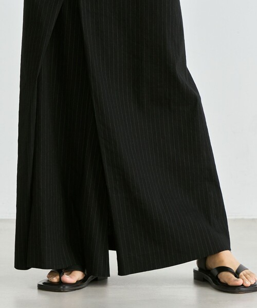 EDITION（エディション）の「リネンストレッチ ラップスカート（スカート・レディース・ブラック系その他/ホワイト系その他/ライトベージュ/ネイビー・36/34）」の9枚目の写真