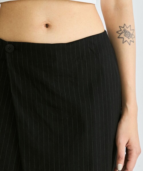 EDITION（エディション）の「リネンストレッチ ラップスカート（スカート・レディース・ブラック系その他/ホワイト系その他/ライトベージュ/ネイビー・36/34）」の10枚目の写真