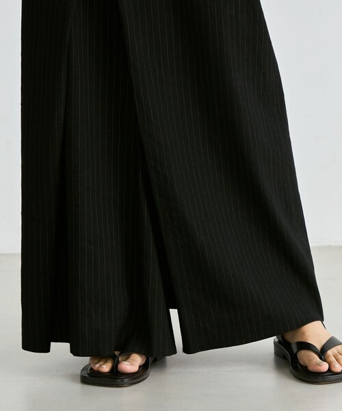 EDITION（エディション）の「リネンストレッチ ラップスカート（スカート・レディース・ブラック系その他/ホワイト系その他/ライトベージュ/ネイビー・36/34）」の12枚目の写真