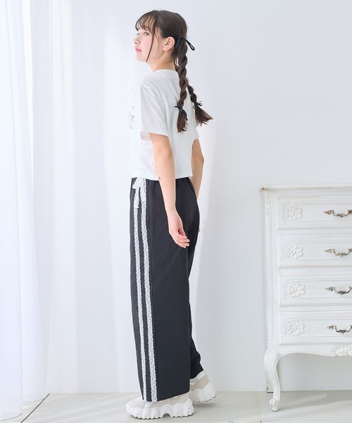 Amourire girl（アムリールガール）の「チェーンモチーフ付きTシャツ/カットソー（Tシャツ/カットソー・キッズ・ブラック/オフホワイト・130cm/140cm/150cm/160cm）」の8枚目の写真