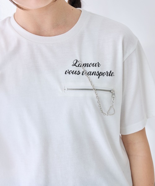 Amourire girl（アムリールガール）の「チェーンモチーフ付きTシャツ/カットソー（Tシャツ/カットソー・キッズ・ブラック/オフホワイト・130cm/140cm/150cm/160cm）」の21枚目の写真