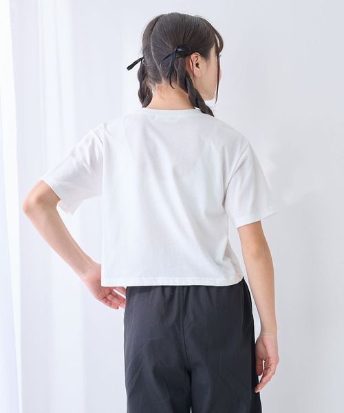 Amourire girl（アムリールガール）の「チェーンモチーフ付きTシャツ/カットソー（Tシャツ/カットソー・キッズ・ブラック/オフホワイト・130cm/140cm/150cm/160cm）」の5枚目の写真