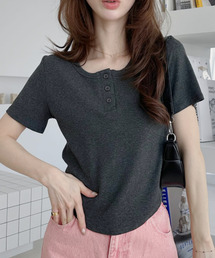 Good Riddance（グッドリダンス）の「【Good Riddance】ヘンリーネック ランドヘム 半袖 トップス（Tシャツ/カットソー）」