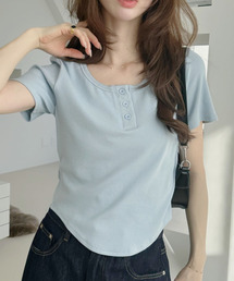 Good Riddance（グッドリダンス）の「【Good Riddance】ヘンリーネック ランドヘム 半袖 トップス（Tシャツ/カットソー）」