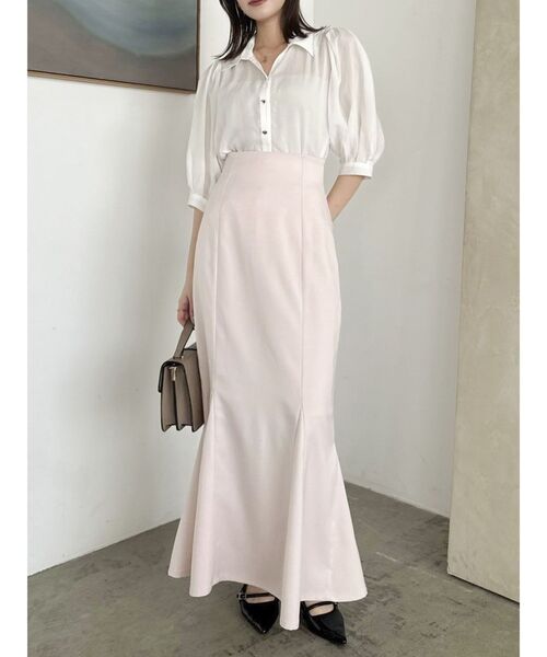 dazzlin（ダズリン）の「【藤井サチコラボ】コットンライクシアーシャツ（シャツ/ブラウス・レディース・オフホワイト/ネイビー/ピンク・FREE）」の21枚目の写真