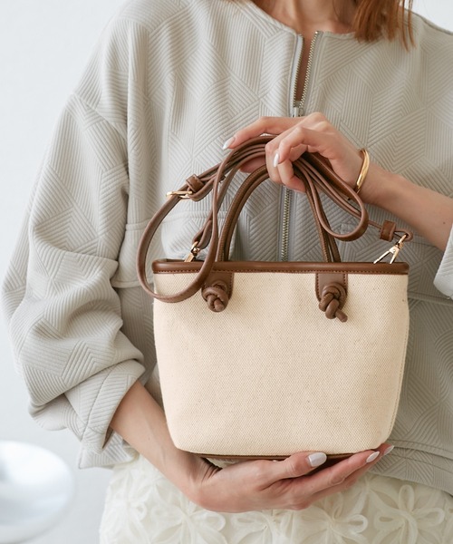 ROPE' PICNIC（ロペピクニック）の「ノットハンドルキャンバスコンビミドルトート＆ショルダーバッグ（トートバッグ・レディース・ブラック/ブラウン・FREE）」の20枚目の写真