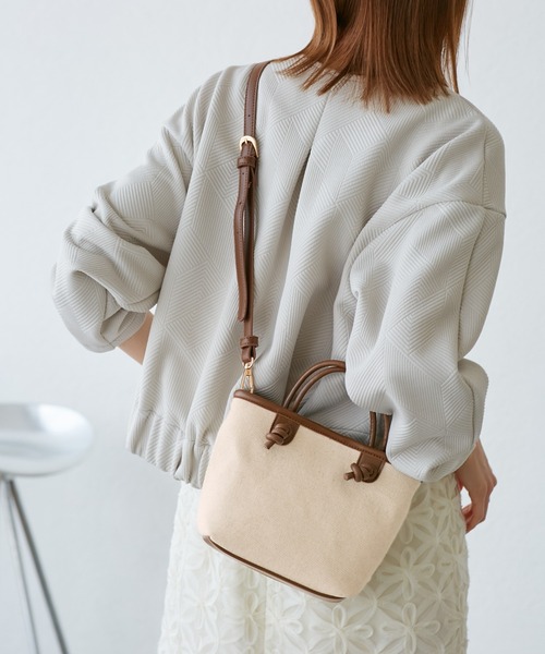 ROPE' PICNIC（ロペピクニック）の「ノットハンドルキャンバスコンビミドルトート＆ショルダーバッグ（トートバッグ・レディース・ブラック/ブラウン・FREE）」の18枚目の写真