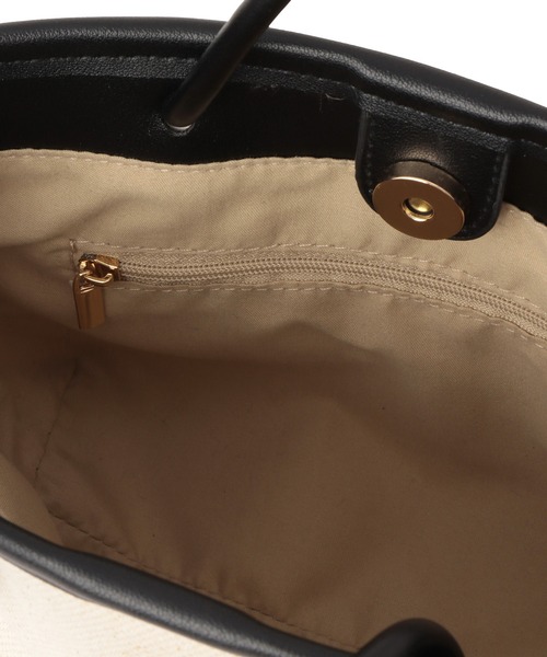 ROPE' PICNIC（ロペピクニック）の「ノットハンドルキャンバスコンビミドルトート＆ショルダーバッグ（トートバッグ・レディース・ブラック/ブラウン・FREE）」の11枚目の写真