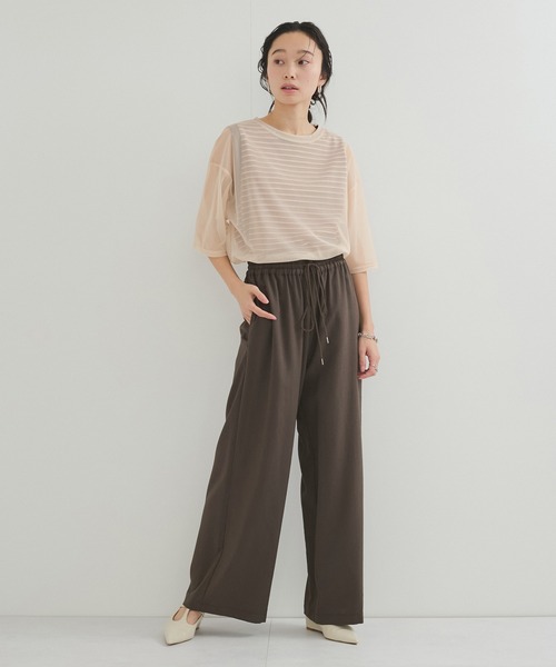 STAR&STRIPE（スターアンドストライプ）の「【STAR＆STRIPE(スター&ストライプ)】SHEER TEE（Tシャツ/カットソー・レディース・ベージュ/ブラック/ホワイト・FREE）」の16枚目の写真
