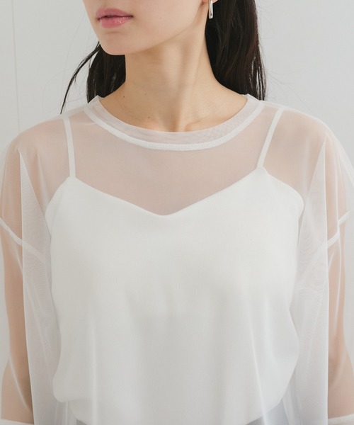 STAR&STRIPE（スターアンドストライプ）の「【STAR＆STRIPE(スター&ストライプ)】SHEER TEE（Tシャツ/カットソー・レディース・ベージュ/ブラック/ホワイト・FREE）」の9枚目の写真