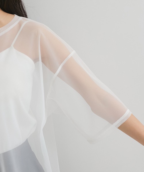 STAR&STRIPE（スターアンドストライプ）の「【STAR＆STRIPE(スター&ストライプ)】SHEER TEE（Tシャツ/カットソー・レディース・ベージュ/ブラック/ホワイト・FREE）」の8枚目の写真
