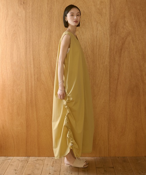 セール】【接触冷感】 サイドギャザー ワンピース（ワンピース