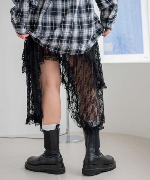 WEGO(ウィゴー)の「WEGO/イレヘムレースロングスカート(スカート・レディース・ホワイト/ブラック・FREE)」の10枚目の写真