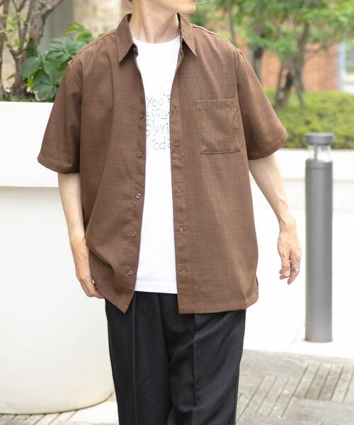 ITEMS URBANRESEARCH（アイテムズ アーバンリサーチ）の「『イージーケア/速乾/UVカット』『セットアップ対応』クイックドライリネンタッチ半袖シャツ（シャツ/ブラウス・メンズ・ブラウン/グリーン/ブラック/チャコールグレー・MEDIUM/LARGE）」の13枚目の写真