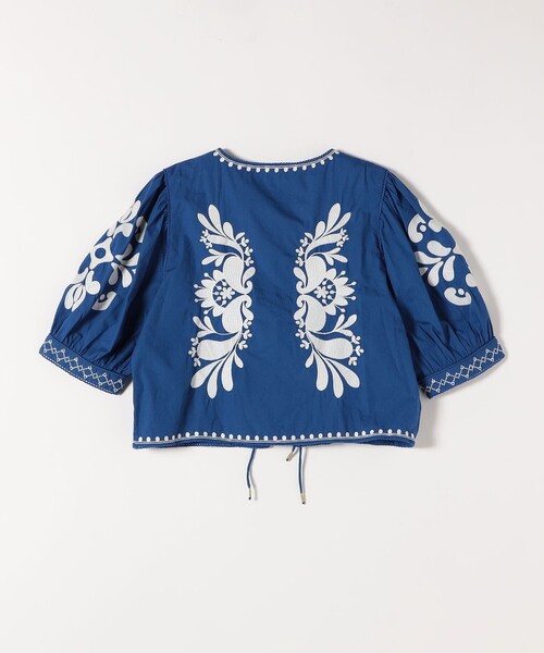 SHIPS for women / シップスウィメン quaranciel:〈洗濯機可能〉エンブロイダリー スクエアネック ブラウス SHIPS｜quaranciel:<洗濯機可能>エンブロイダリー スクエア