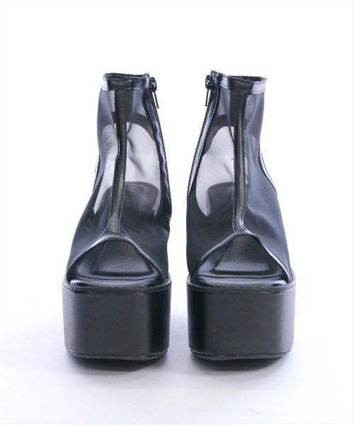 clear（クリア）の「厚底メッシュブーツサンダル [着回し力抜群 夏 シースルー 大人 カジュアル]≪SS新作≫（サンダル・レディース・アイボリー/ブラック・M/L）」の4枚目の写真