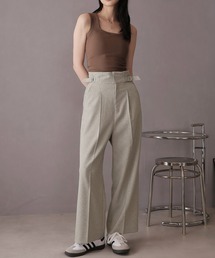 ハイウエストサイドベルトワイドパンツ