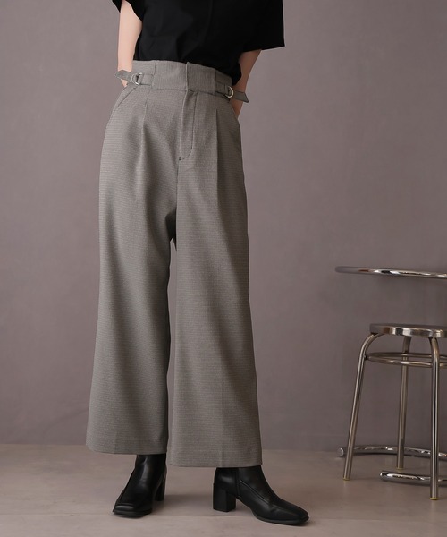 Doula Doula(ドゥーラドゥーラ)の「ハイウエストサイドベルトワイドパンツ(スラックス・レディース・ホワイト系その他/グレー系その他・マルチサイズ)」の5枚目の写真