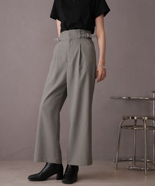 Doula Doula(ドゥーラドゥーラ)の「ハイウエストサイドベルトワイドパンツ(スラックス・レディース・ホワイト系その他/グレー系その他・マルチサイズ)」の6枚目の写真