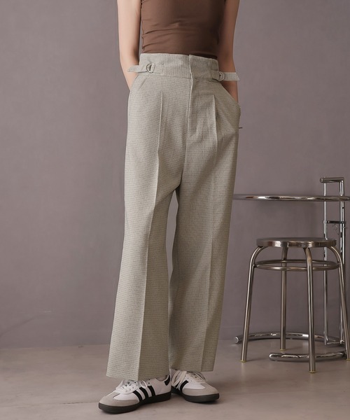 Doula Doula(ドゥーラドゥーラ)の「ハイウエストサイドベルトワイドパンツ(スラックス・レディース・ホワイト系その他/グレー系その他・マルチサイズ)」の11枚目の写真