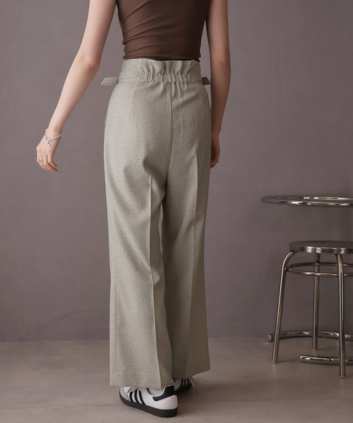 Doula Doula(ドゥーラドゥーラ)の「ハイウエストサイドベルトワイドパンツ(スラックス・レディース・ホワイト系その他/グレー系その他・マルチサイズ)」の15枚目の写真