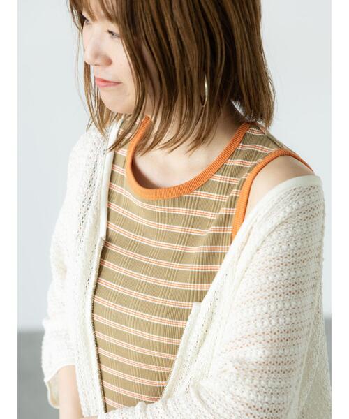 Lugnoncure(ルノンキュール)の「マルチボーダータンクトップ《2025summer catalog item》(タンクトップ・レディース・オレンジ/ブルー/ブラック・F)」の3枚目の写真