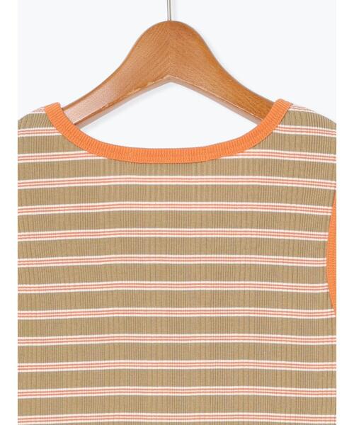 Lugnoncure(ルノンキュール)の「マルチボーダータンクトップ《2025summer catalog item》(タンクトップ・レディース・オレンジ/ブルー/ブラック・F)」の4枚目の写真