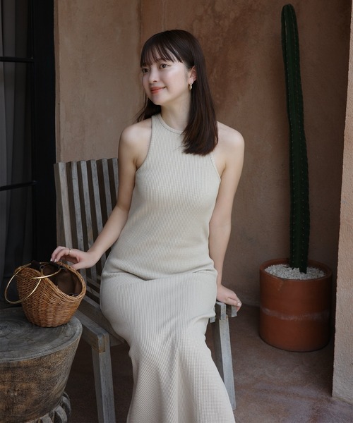 セール】ワッフルナローワンピース（ワンピース）｜anuans（ア