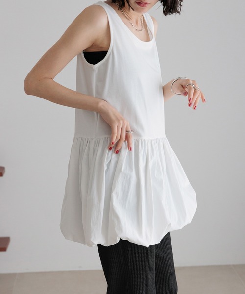 LOWRYS FARM(ローリーズファーム)の「スソレイヤードタンク 494052(タンクトップ・レディース・ホワイト系その他/ホワイト/ホワイト系その他2・FREE)」の3枚目の写真