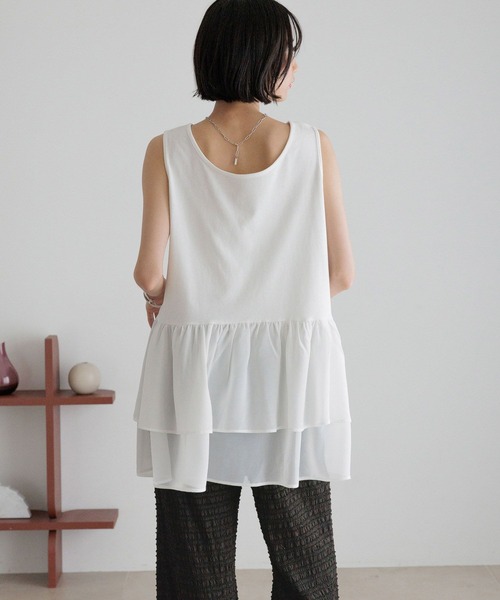 LOWRYS FARM(ローリーズファーム)の「スソレイヤードタンク 494052(タンクトップ・レディース・ホワイト系その他/ホワイト/ホワイト系その他2・FREE)」の17枚目の写真