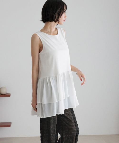 LOWRYS FARM(ローリーズファーム)の「スソレイヤードタンク 494052(タンクトップ・レディース・ホワイト系その他/ホワイト/ホワイト系その他2・FREE)」の18枚目の写真