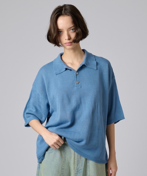 ONCILY(オンシェリー)の「25ss SILVER BUTTON POLO SHIRT / シルバーボタンポロシャツ(ポロシャツ・メンズ・ネイビー/ブラック/アイボリー/チャコールグレー/ブルー/ダークブラウン/ピンク/ライトブルー/ブルーグリーン/その他/グレー/ナチュラル・LARGE/SMALL/MEDIUM)」の9枚目の写真