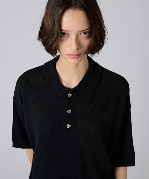 セール】25ss SILVER BUTTON POLO SHIRT / シルバーボタン