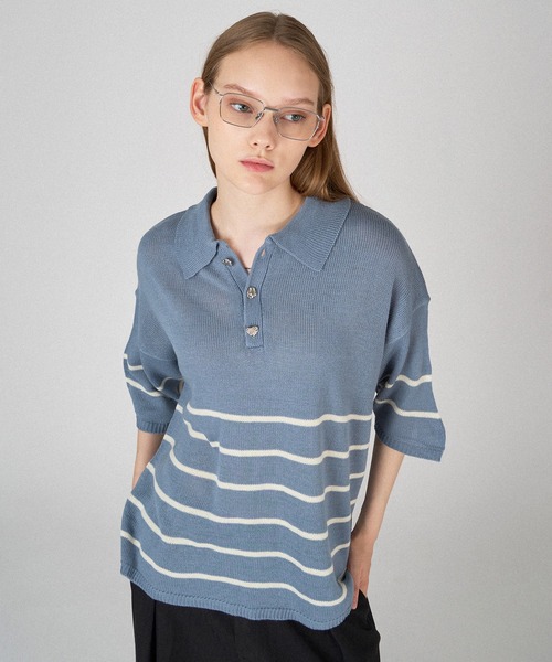 セール】25ss SILVER BUTTON POLO SHIRT / シルバーボタン