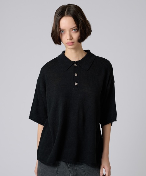 ONCILY(オンシェリー)の「25ss SILVER BUTTON POLO SHIRT / シルバーボタンポロシャツ(ポロシャツ・メンズ・ネイビー/ブラック/アイボリー/チャコールグレー/ブルー/ダークブラウン/ピンク/ライトブルー/ブルーグリーン/その他/グレー/ナチュラル・LARGE/SMALL/MEDIUM)」の16枚目の写真