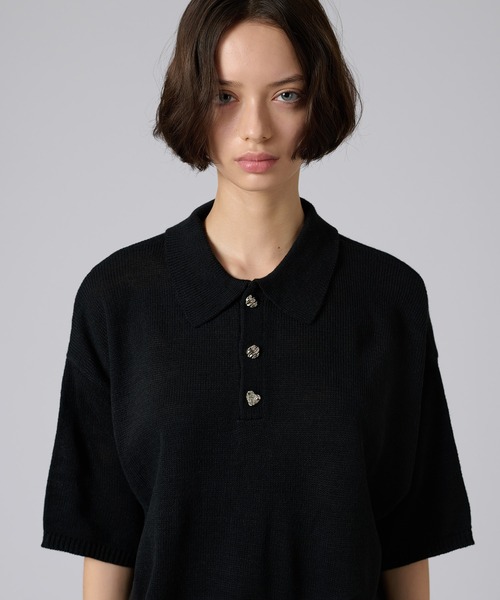 25ss SILVER BUTTON POLO SHIRT / シルバーボタンポロシャツ