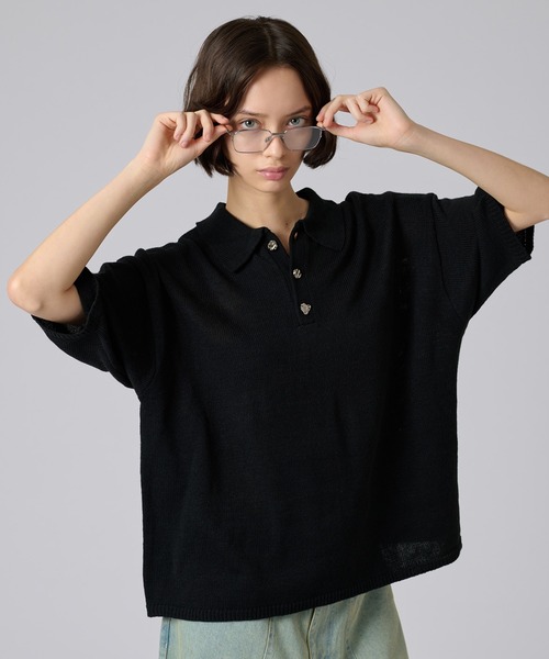 ONCILY(オンシェリー)の「25ss SILVER BUTTON POLO SHIRT / シルバーボタンポロシャツ(ポロシャツ・メンズ・ネイビー/ブラック/アイボリー/チャコールグレー/ブルー/ダークブラウン/ピンク/ライトブルー/ブルーグリーン/その他/グレー/ナチュラル・LARGE/SMALL/MEDIUM)」の17枚目の写真
